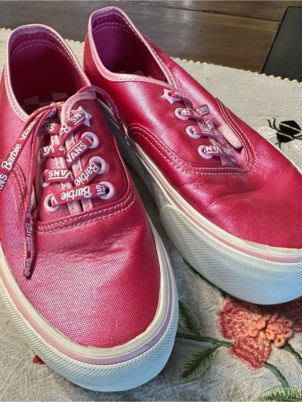 Vans Pink Metallic Low-Top Platform Sneakers - Women's
